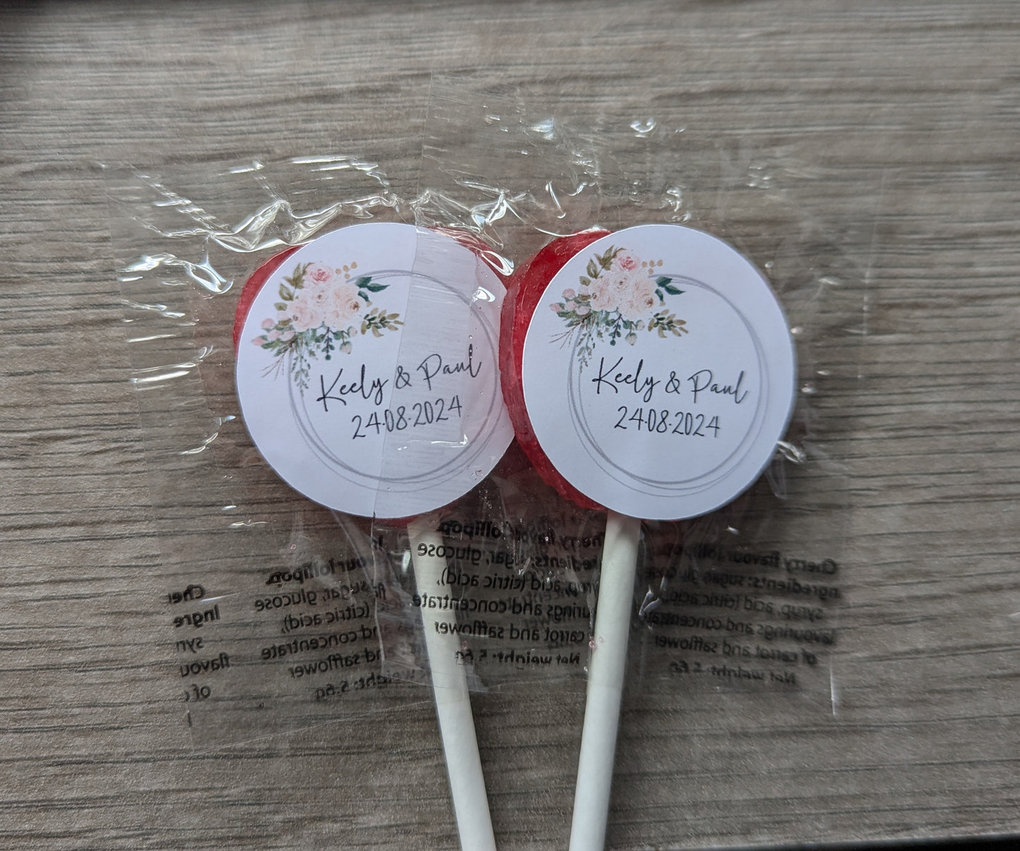 Personalised Love Heart Lollipops | Wedding Favours | Party Favours | STOCK SALE