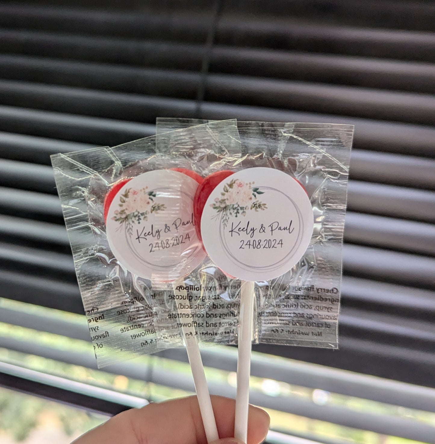 Personalised Love Heart Lollipops | Wedding Favours | Party Favours | STOCK SALE