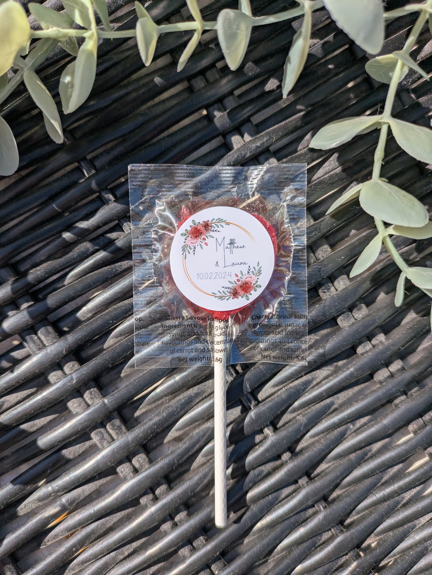 Personalised Love Heart Lollipops | Wedding Favours | Party Favours | STOCK SALE