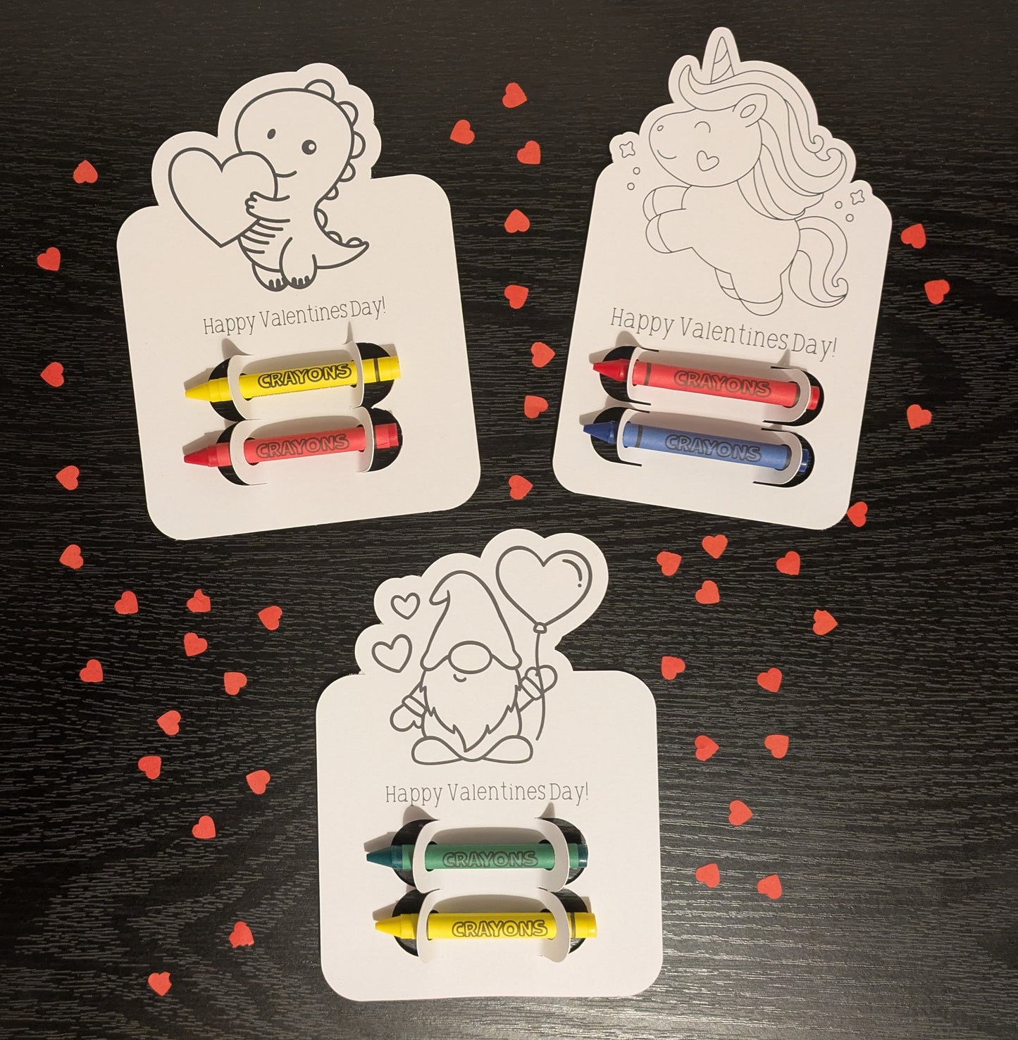 Valentine's Day Colouring Crayon Card