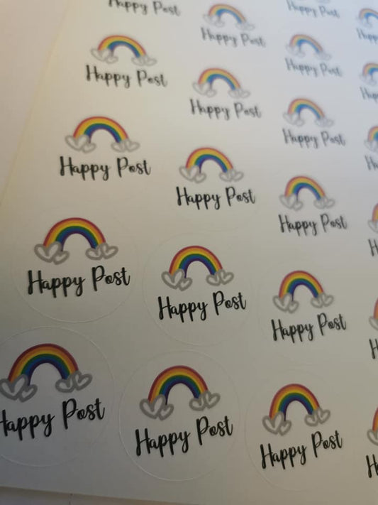 Happy Post Stickers - Rainbow